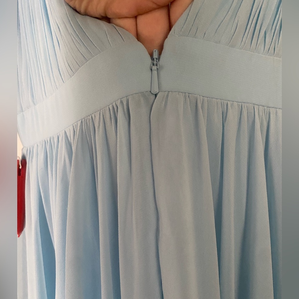 Mac Duggal Elegant Blue Chiffon Dress - Picture 6 of 12